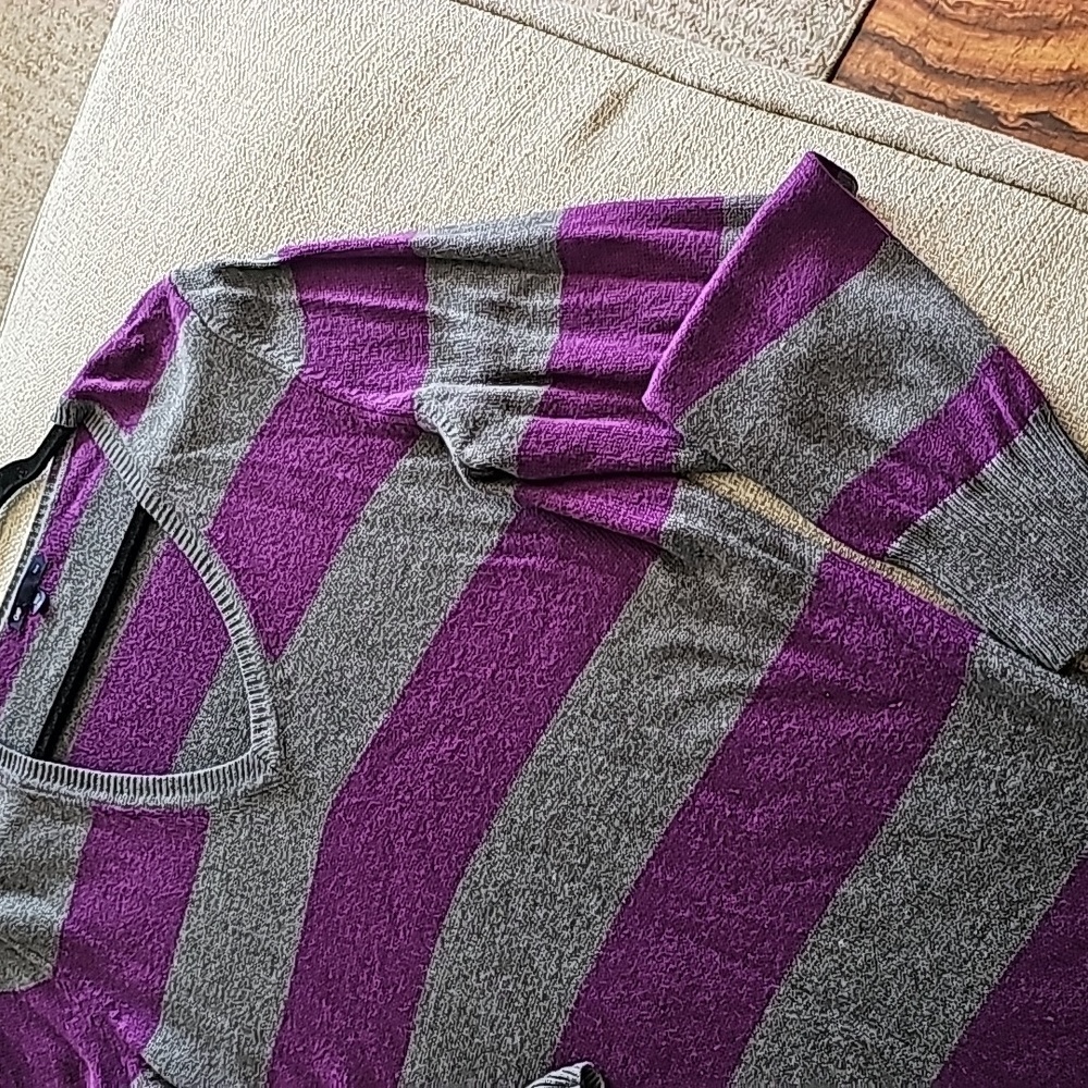 Gap color Block Sweater gray/purple xl - Picture 3 of 7